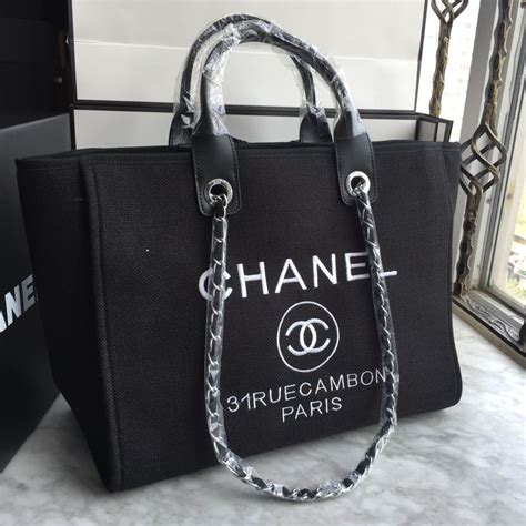 black chanel canvas tote|chanel large shopping tote price.